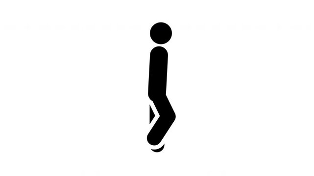 Animated Walking Man Stick Figure Pictogram Seamless Loop Basic Movement