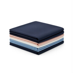 Stack of colorful sleep shorts set neatly folded and isolated on a white background