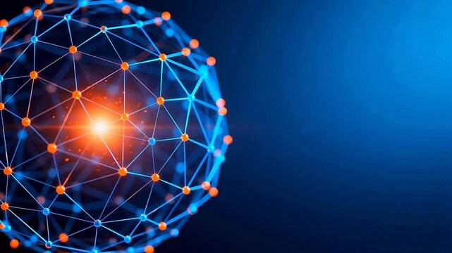 Abstract network sphere with glowing nodes