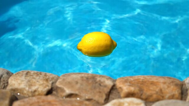 Lemons Refreshing Dip - A Zesty Splash in the Pool.