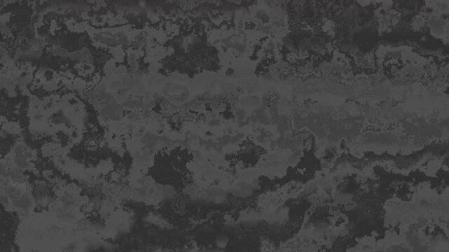 Texture of a weathered dark gray concrete surface with mottled lighter gray patches and a vignette effect . Loop grunge background
