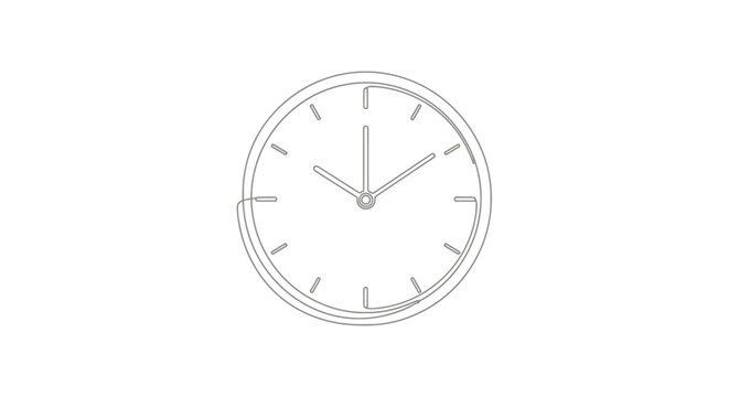 Simple line art drawing of a round clock face