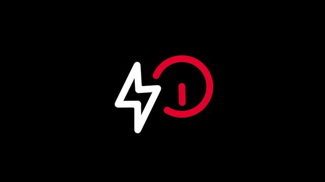 An energy bolt icon representing electricity or power is paired with a red timer to signify a limited period of energy usage or a quick recharge