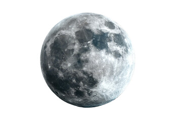 Naklejka premium Large bright moon shines in the night sky with visible craters and a clear background