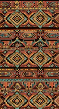 Vibrant Geometric Pattern - A Colorful and Intricate Design.