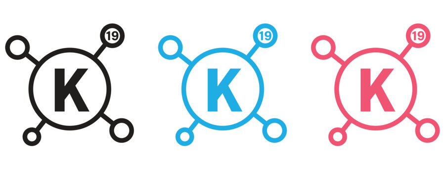 Potassium icon vector set, potassium icon sign symbol flat trendy vector illustration isolated on white background.