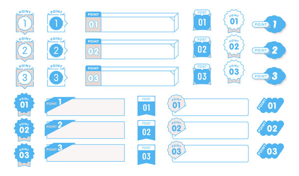 Clean Light Blue Infographic Point Icon and Text Box Template Set