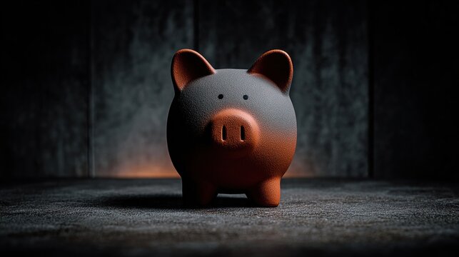 Piggy Bank of Financial Security: A simple, yet powerful, image of a classic piggy bank, symbolizing savings, financial security, and prudent investment. 