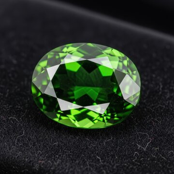Vibrant Green Gemstone - A Close-Up Look at a Faceted Stone.