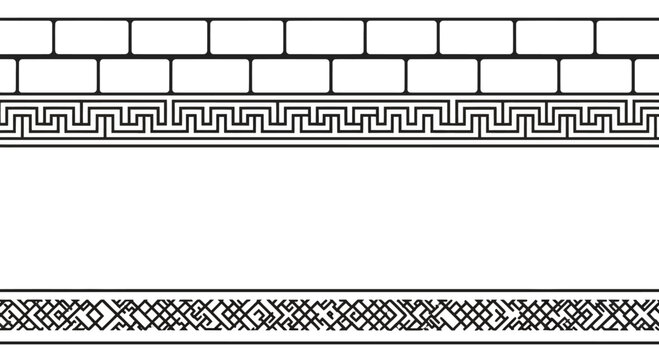 Ancient Greek Border Designs: Meander Pattern and Geometric Ornament
