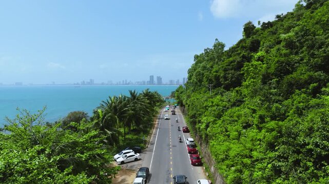Aerial View of Golden Sand Beaches and Clear Water on Son Tra Peninsula, Da Nang
Coastal Road on Son Tra Mountain Overlooking the Sea