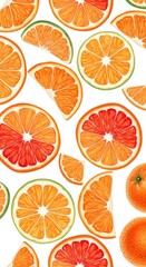 Vibrant orange slices on a clean white background.