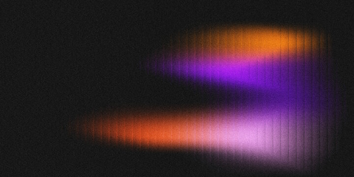 Grainy abstract gradient background with vertical glass grooves, featuring warm orange and purple-pink hues on a dark textured noise base, ideal for modern design and digital art.