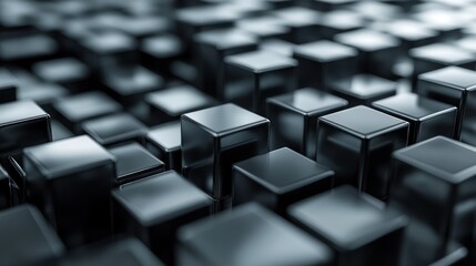 Obraz premium Abstract metallic cubes, background texture, technology concept, digital art