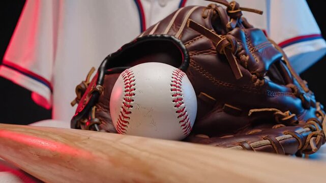 Baseball Equipment Ready for Game Day Action.