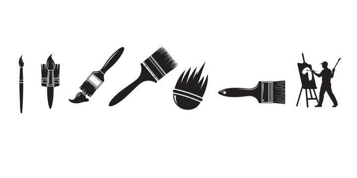 Painting and art tools silhouette