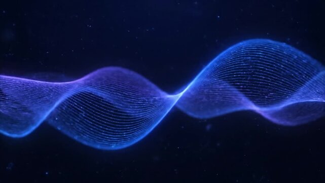 Blue wave pattern on dark background.
