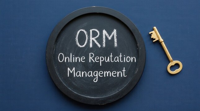 ORM Online Reputation Management Written on a Chalkboard With Key