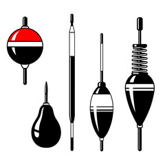 Set of Fishing Floats Icons, Fishing Bobbers Collection, Vector Illustration © Reynand