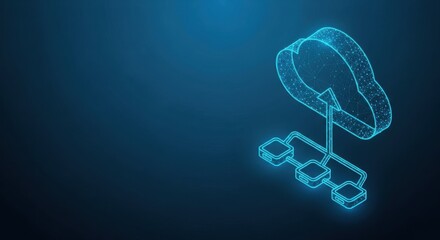 Abstract Digital Cloud Network Connection with Data Flow