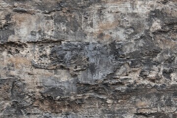 Obraz premium Close-up of weathered, textured brick wall with varied shades of gray and brown