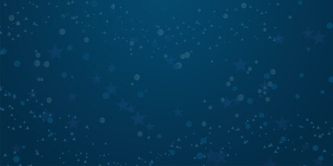 Obraz premium Vector Blue background with scattered stars and triangles for design and decoration