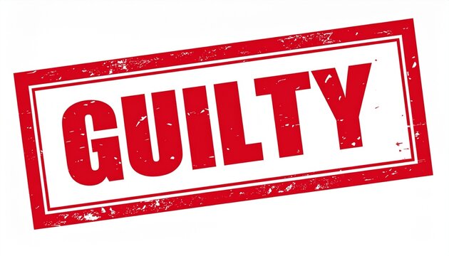 Red GUILTY Stamp Graphic for Legal Judgment
