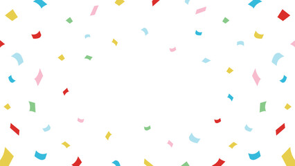 カラフルな紙吹雪のお祝いパーティの背景フレームベクター素材