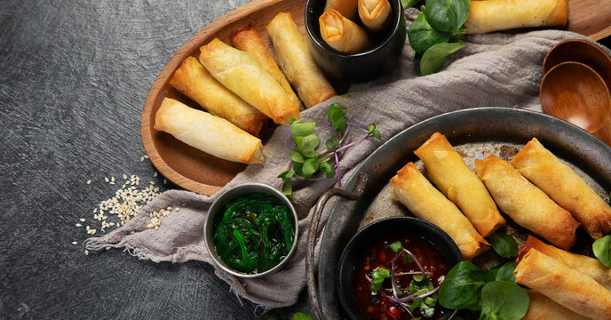 Delicious Golden Fried Spring Rolls