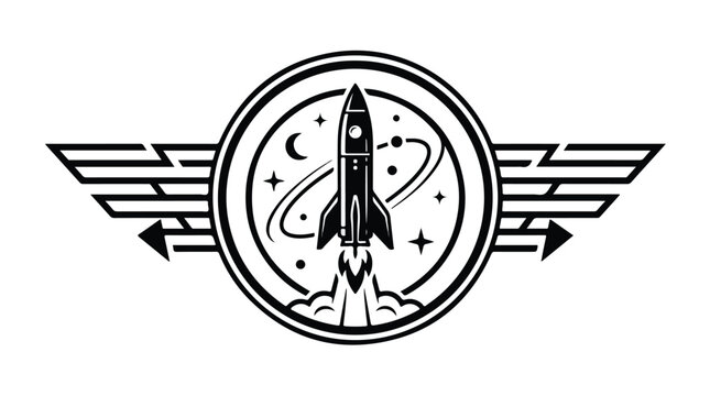 Rocket Ship Icon Launching Space.