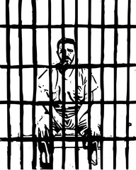 silhouette of a prison guard