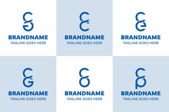 Letters CA CC CE CG CO CP Infinity Logo Set, for AC CC EC GC OC PC Initials