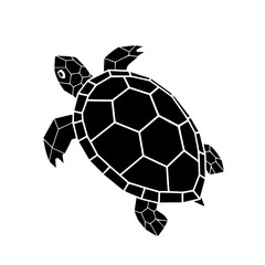 Obraz premium A cute turtle vector illustration playing with a black and white soccer ball isolated on a round sphere symbol representing a fun sports competition
