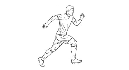 Naklejka premium Athletic Man Running Fast in Sports Gear Sketch.