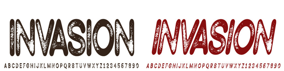 Modern Grunge Font. Rough Font. Distress Bold Font. Uppercase and Number. Typography urban style alphabet fonts for fashion, sport, movie, logo design, vector illustration © siti