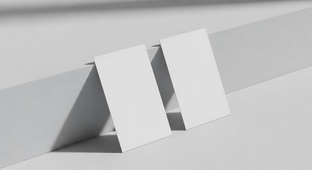 Minimalist 3D White Geometric Shapes on Light Gradient Background - Clean Modern Abstract Design for Wallpaper, Mockup, or Graphic Art