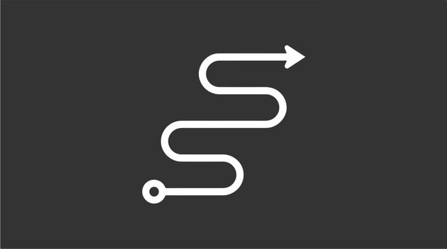 White arrow on black background 1.