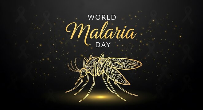 World malaria day awareness with mosquito illustration