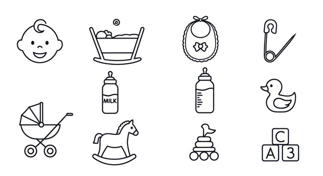 Baby care and nursery items collection.
