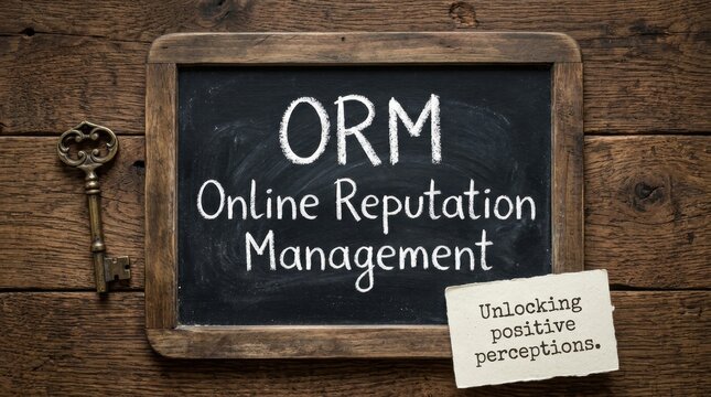 ORM Online Reputation Management Explained On Chalkboard With Ancillary Note