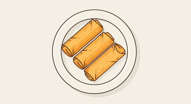 Spring rolls on a plate served.