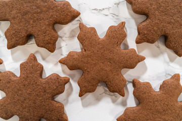 Chocolate Ginger Sugar Cookies in Snowflake Shapes A Festive Treat