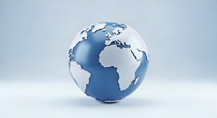 Earth Globe Icon, Global Business Network Symbol, World Communication Technology Illustration