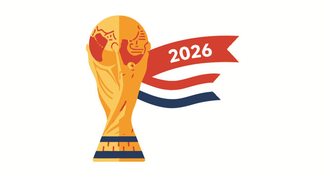 2026 World Cup Trophy with Flag, Global Football Championship Celebration