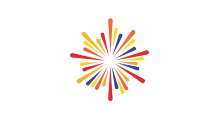 Colorful Exploding Starburst on White Background © Anisah