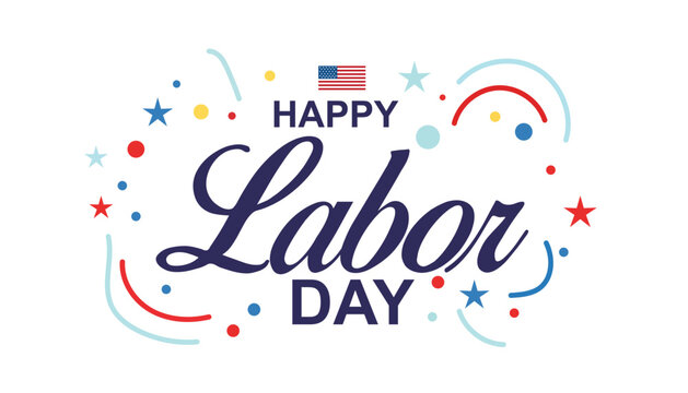 Happy labor day celebration with colorful decorations