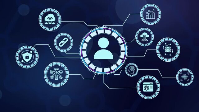 Digital user profile and secure member account access concept for modern enterprise cloud platform.