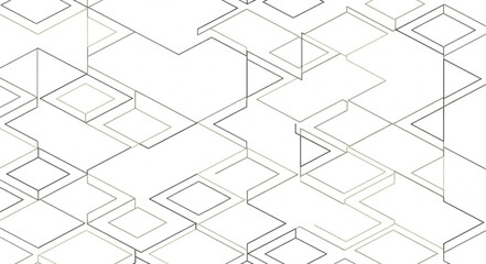 Obraz premium Abstract geometric pattern of white squares and lines.