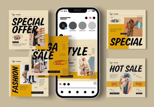 Modern Fashion Sale Social Media Post Design