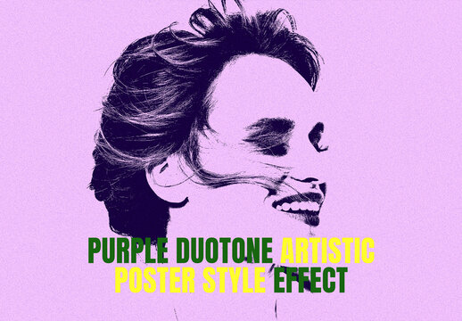 Purple Duotone Artistic al Fashion Poster Style